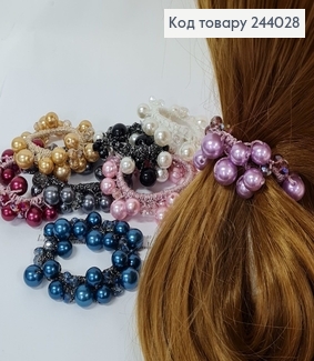 Резинка прошита з великими бусинками та стіклярусом в асорт. 244028 фото