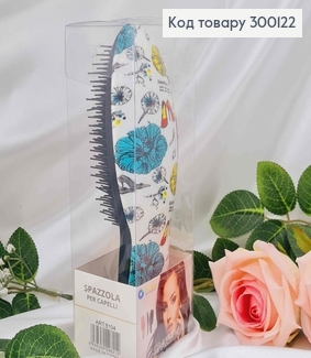 Щетка для волос, Spazzola (тангл тизер), Черная с цветами, большая(21*8), качественный Китай 300122 фото