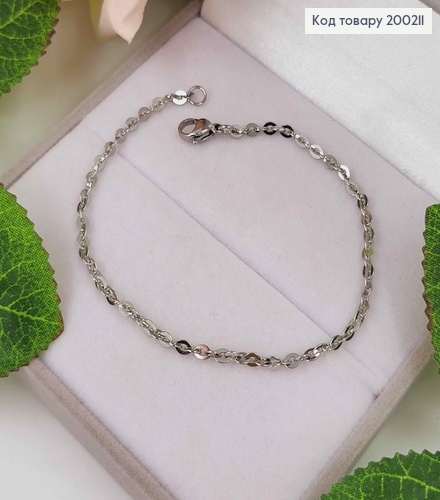 Браслет родованный, плетение круглыми пластинками, длина 19см. 200211 фото 1