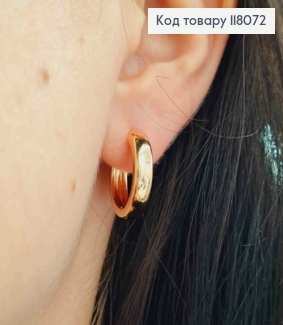 Серьги кольца Классические, ширина 4мм, диаметр 1,7см, Xuping 18К. 118072 фото