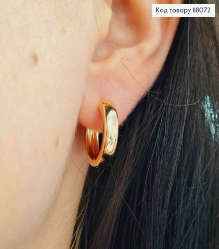 Серьги кольца Классические, ширина 4мм, диаметр 1,7см, Xuping 18К. 118072 фото 1