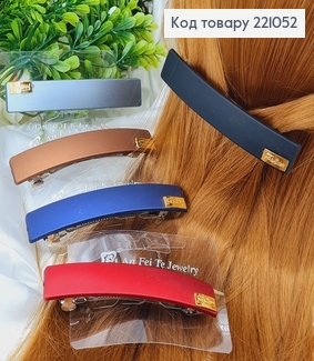 Заколка автомат (6см), Пластик 8*1,6см Прямоугольный цвет в ассорт. 221052 фото