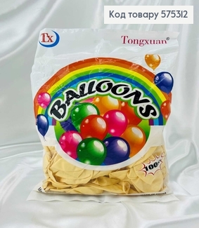 Воздушные шары латексные 12'' Tongxuan Бежевые Матовые (30см), 100шт/уп 575312 фото