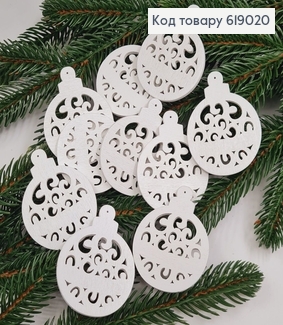 Набір іграшки  дерев'яні  білі д.4 см 10 шт 619020 фото