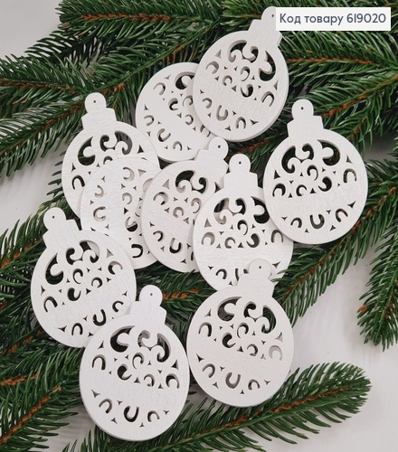 Набор деревянные игрушки белые д.4 см 10 шт. 619020 фото 1