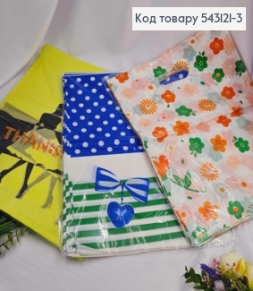 Пакет полиэтиленовый "Thank you", "С бантиком", "С цветами", в ассорт., размер 39х30 см, 100 шт/уп 543121-3 фото