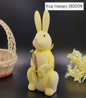 Заяц бархат желтый с ивой 13х29 см 282008 фото