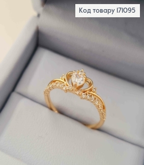 Кольцо "Королевский" украшено Блестящими камнями, Xuping 18К 171095 фото