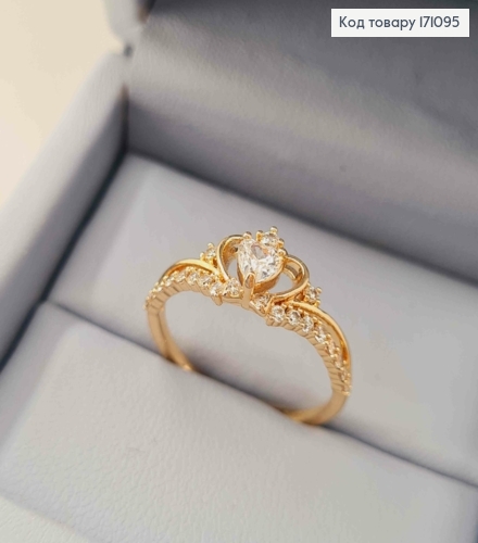 Кольцо "Королевский" украшено Блестящими камнями, Xuping 18К 171095 фото 1