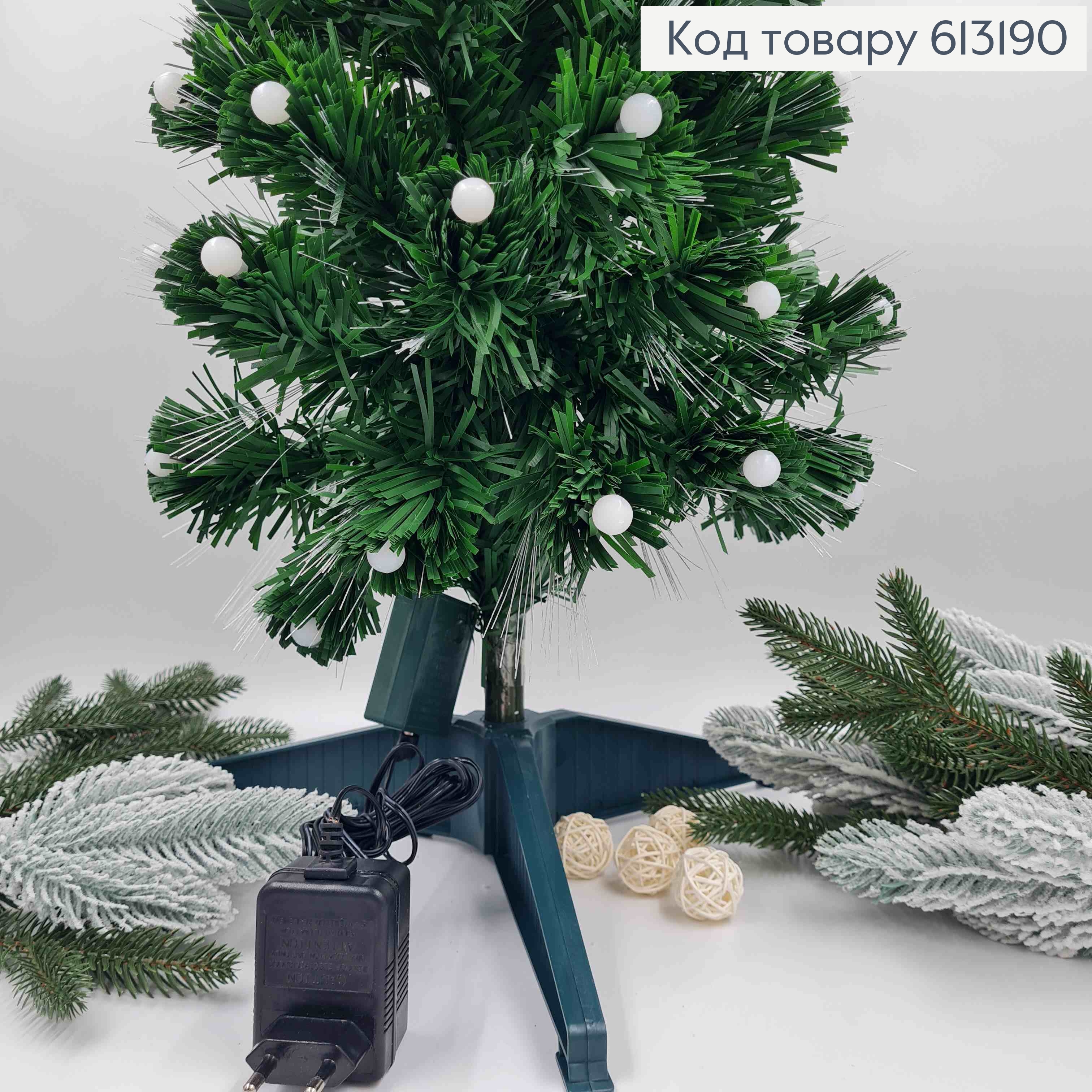 Елка-Гирлянда, Цветная мигающая с шариками, со звездой, зеленая, 70см (Мягкая) 613190 фото 3