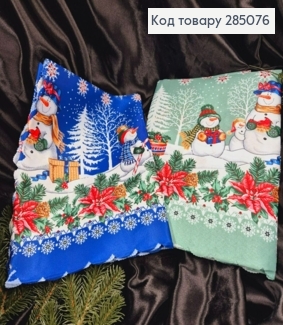 Скатертина СИНЯЯ И ЗЕЛЕНАЯ  В АСОРТ "Новогодний мотив", размер 150*220 285076 фото