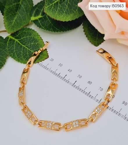 Браслет Геометрический  5мм, длина 17+2см, Xuping 18K 150563 фото 1