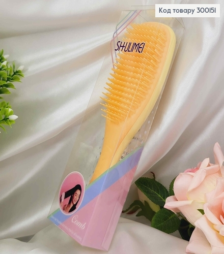 Щетка для волос, "Shulimei" (тангл тизер) , Персиковая, большая(21*6), качественная 300151 фото 1