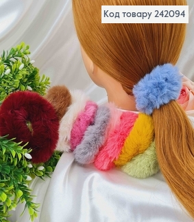 Резинка пушок, яркие цвета в ассорти, 8см 242094 фото