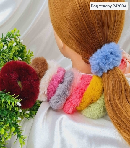 Резинка пушок, яркие цвета в ассорти, 8см 242094 фото 1