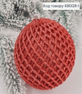 Іграшка куля 80мм Ажур ЧЕРВОНА, Україна 680128-1 фото