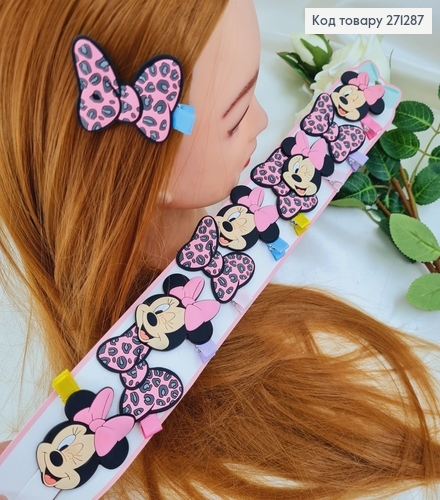 Заколка стрела детская Минни с бантиком 10 шт/уп 271287 фото 1