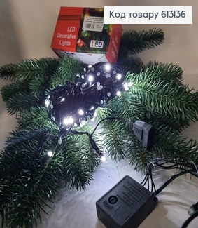 Гирлянда мини шар черная проволока 9 м 100 LED белая холодная( с удлинителем) 613136 фото
