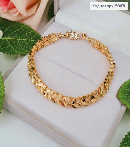 Браслет "Лавровый венчик", ширина 7мм, длина 17+2см, Xuping 18K 150831 фото 1