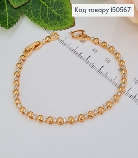 Браслет Змм  в камнях, длина  16,5+2см, Xuping 18K 150567 фото