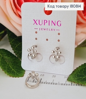 Сережки родовані кільця Квіточка, 1*0,8см, Xuping 180814 фото