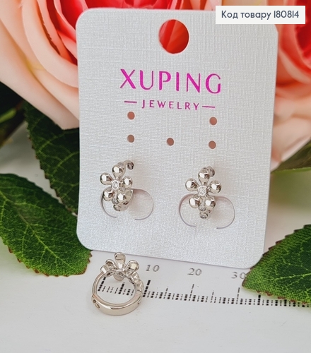 Сережки родовані кільця Квіточка, 1*0,8см, Xuping 180814 фото 1