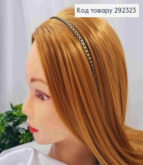 Обруч метал прикрашений Ланцюжком Золотого кольору, 7мм, кольори в асортименті 292323 фото