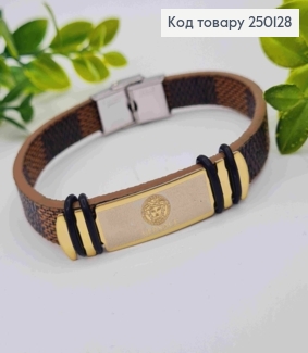 Браслет каучуковий з пластиною VERSACE, шир. 1см, довж. 21см, Stainless Steel 250128 фото