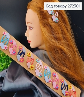 Заколка ток так детская со сердцами (10пар)в асс.  272301 фото