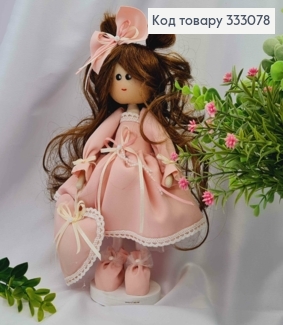 Кукла Девочка с сумочкой "Сердце" в Розовом наряде, высота 26см, ручная работа, Украина 333078 фото