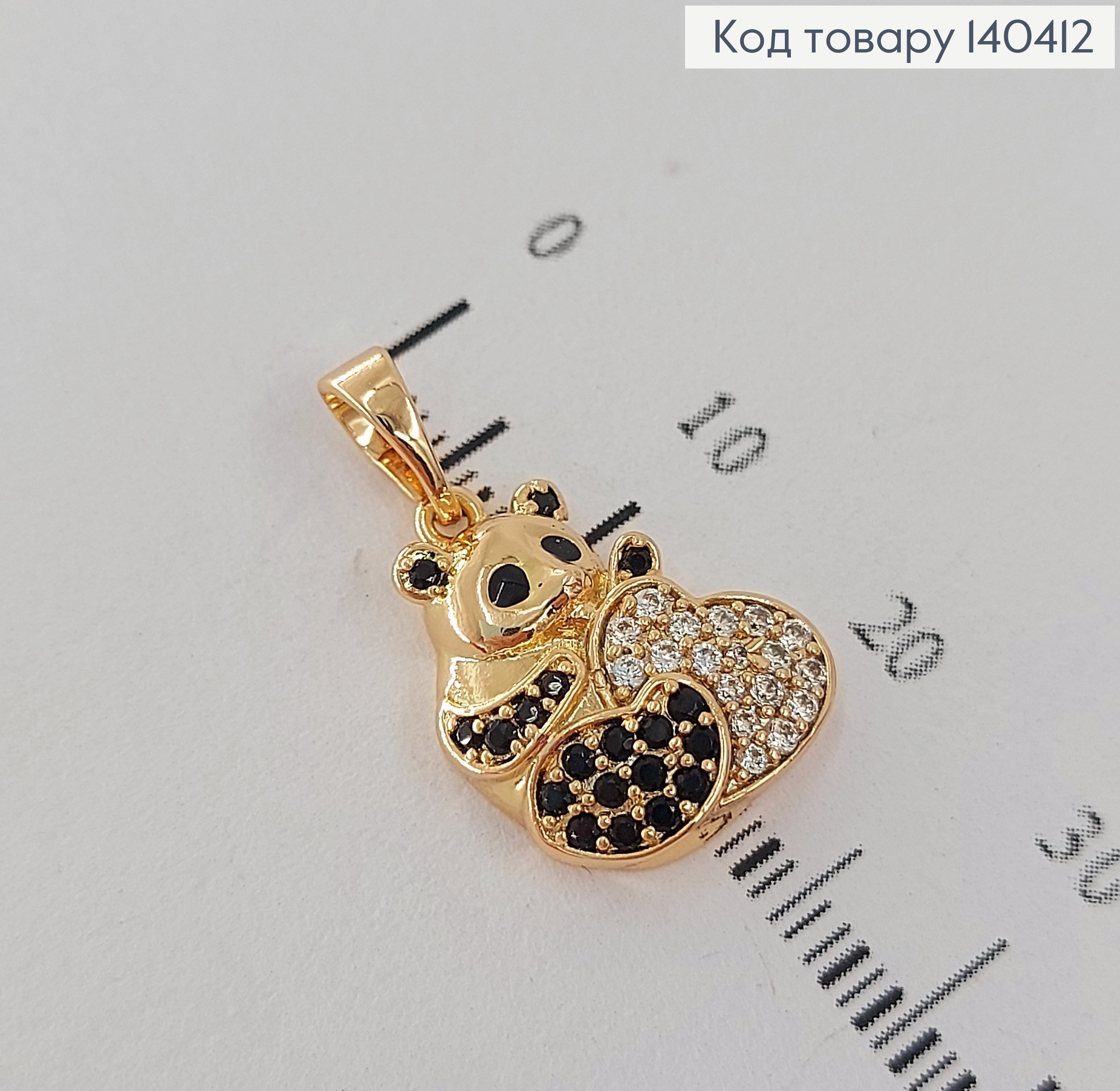 Кулон Закоханий ведмедик з сердечком в камінцях Xuping 18К 140412 фото 1