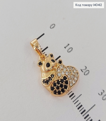 Кулон Закоханий ведмедик з сердечком в камінцях Xuping 18К 140412 фото 1