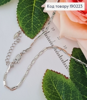 Цепочка родированая овальные пластинки 2мм, длина 45+5см, Xuping  190223 фото