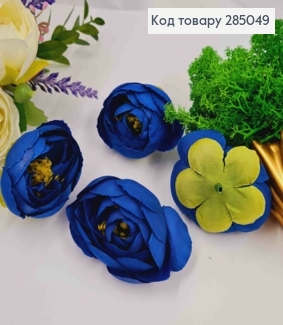 Искусственное приложение Пионовидная Роза СИНЕГО цвета, 4,5*3,5см 285049 фото