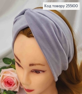 Повязка Велюровая СЕРАЯ МОДНАЯ  23*9,5см в ассор. 275061 фото