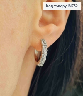 Серьги кольца украшены Блестящими камешками, 1,6см, XUPING 181732 фото