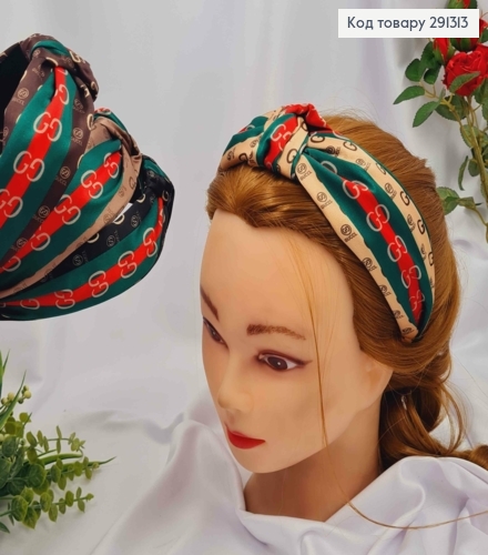 Обруч чалма, "GUCCI", 4.5см, цвета в ассортименте 291313 фото 1