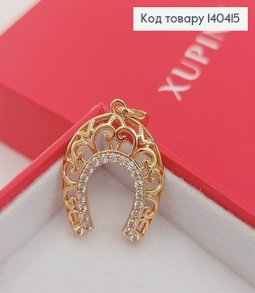 Кулон Подкова на счастье в камнях медицинское золото Xuping 140415 фото