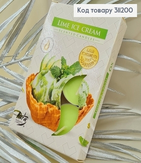 Аромасвічка таблетка BISPOL Лаймове морозиво  6 шт/ 4 годин, 15-253 311200 фото