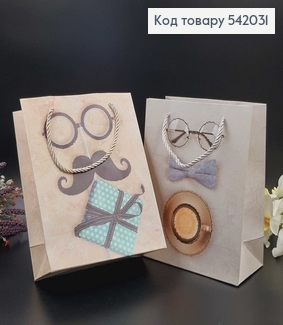 Пакет бумажный средний мужские аксессуары 24х19 см в асс. 542031 фото