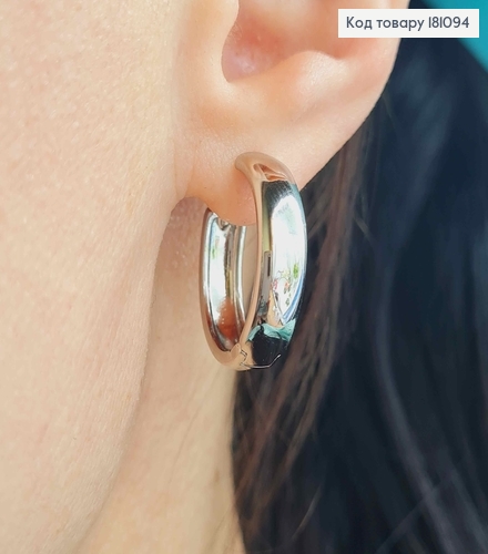 Серьги родованные, Кольца диам. 2см, шир. 5мм, Xuping 181094 фото 2