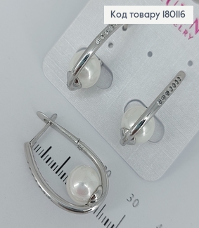 Серьги  с бусинкой медицинское золото Xuping 180116 фото