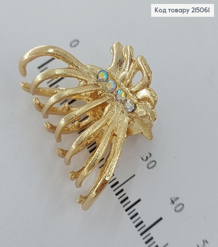 Краб металл золотой с камнями 215061 фото 2