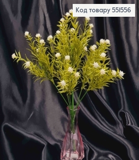 Искусственная композиция Мелкоцвет, БЕЛОГО цвета, 7 веточек на металлическом стержне, высота 35см 551556 фото