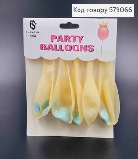 Набор латексных шаров, прозрачных с Блакитным наполнением, 5шт/уп 579066 фото