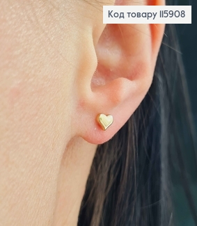 Сережки гвоздики, Сердечко 5мм, Xuping 18K 115908 фото