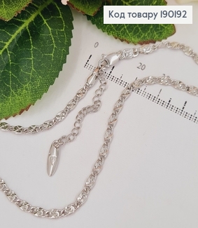 Цепочка родированая 3мм, длина45+5см, плетение улитка Xuping  190192 фото