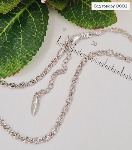 Цепочка родированая 3мм, длина45+5см, плетение улитка Xuping  190192 фото 1