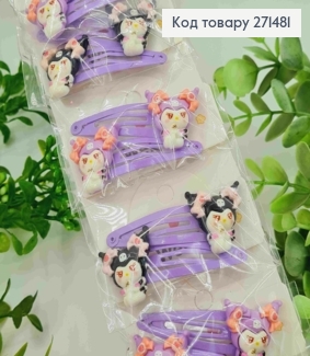 Набір заколок Тік-так (20шт), КУРОМІ, Фіолетового кольору, заколка 5см, куромі 2*2,5см 271481 фото