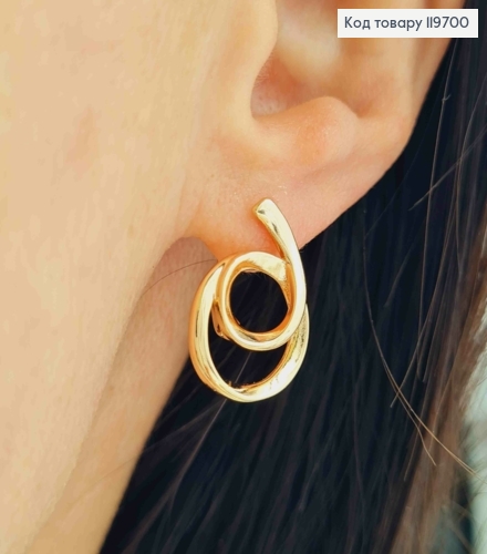 Серьги "Магические", дл. 1,9см, англ. застежка, Xuping 18К 119700 фото 1